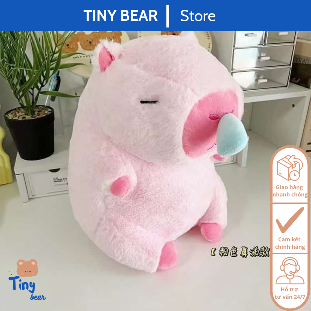 Capybara gấu bông màu hồng